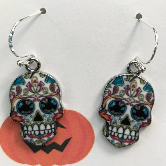 COPY - Sugar Skull Sterling Silver Earrings - Picture 1 of 2